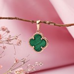 Remolque de oro 585 Oro rojo con Malachite 10 mm