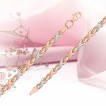 Gold Armband Damen russisches Gold 585° bicolor