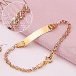 Bracelet voor kinderen met graveerplaat Bicolor Gold 585