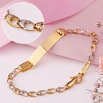 Bransoletka dziecięca z płytą grawerującą Bicolor Gold 585