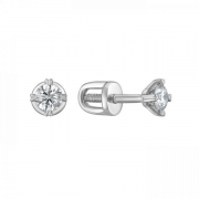 Золотые серьги-гвоздики с бриллиантами