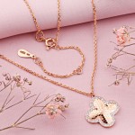 Buy a red gold necklace with diamonds 585