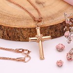Cross pendant with gold chain 585
