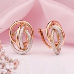 Cercei din aur rusesc 585 bicolor