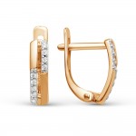 Øredobber rødt gull 585 zirconia