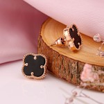 Red Gold Earring 585 Onyx Ø 12 mm