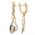 Arany fülbevaló topáz cirkónia