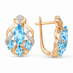 Zlaté náušnice topaz zirkónia