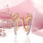 Auskari sarkanā zelta 585 cirkonija