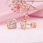 Stud earrings 585 red gold with zirconia
