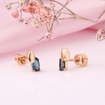 Stud earrings 14К red gold with topaz