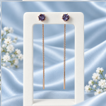Rose gold pull-through earrings