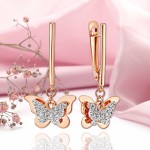 Купить подвесные золотые серьги с цирконием.