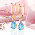 Cercei de aur topaz diamant