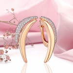 Küpe kırmızı altın 585 zirkon