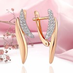 Küpe kırmızı altın 585 zirkon