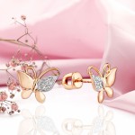 Brincos de ouro 585 diamantes