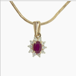 Goldanhänger mit Rubin und Diamanten