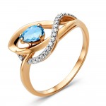 Kupite ženski prsten sa topazom od crvenog zlata 585