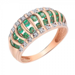 Zlatni prsten sa smaragdima i dijamantima