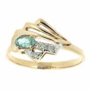 Золотое кольцо с изумрудом и бриллиантами