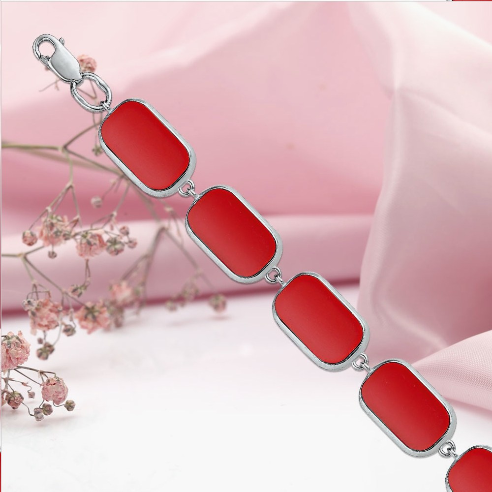 Silverarmband "Passion". korall