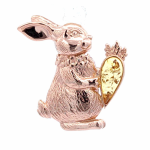 Broche de prata banhado a ouro "Coelhinho". Âmbar