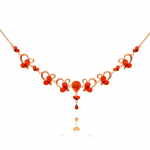 Verguld zilveren collier “Romantiek”. Amber