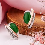 Silver earrings 925º with gold in Germany buy zirconia jadeit