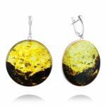 Arracades de plata amb ambre mel
