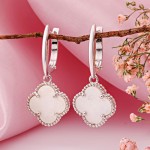 Sølv øreringe 925 hængende perlemor 12 mm