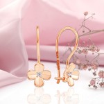 Pendientes oro rosa 585 diamantes