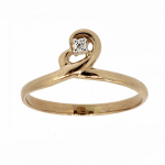 Golden ring with diamond