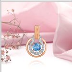 Pendentif en or avec topaze et zircone