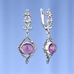 Earrings silver & amethyst