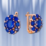 Russian gold earrings with spinel