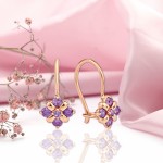 Детские серьги красное золото