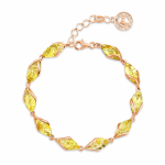 Bracciale in argento placcato oro con ambra