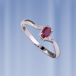 Ring with ruby. Silver