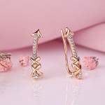 Rose gold cuff earrings "Arrow"
