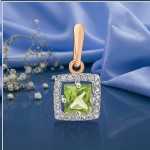 Buy gold pendant with chrysolite