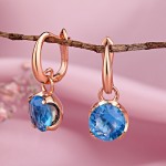 Gold-plated silver earrings with topaz