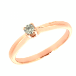 Rose gold ring with diamond.