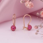 Rose gold earrings "buds". Zirconia
