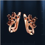 Серьги из русского золота с дымчатым топазом.