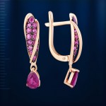 Earrings with rhodolite