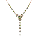 Pozlátený strieborný náhrdelník "Duchess" jantár