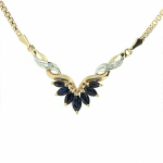 Gold necklace with sapphires and diamonds