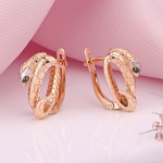 Earrings made of 585 red gold with zirconia