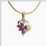 Gold pendant with rubies and diamonds